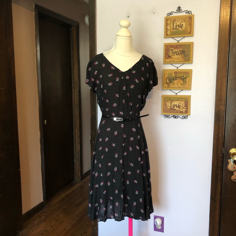Super Cute black dress w Hearts